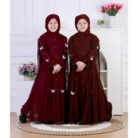 Dungdungkids Gamis Anak Abaya Lyodra Ceruty Babydoll Payet Kupu-kupu Free Jilbab 3 - 14 Tahun 7-8 ta