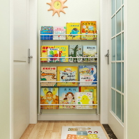 兒童書架壁掛式墻上收納繪本架置物架門后墻壁簡易寶寶鐵藝書架子
