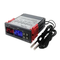 Dual Hygrometer Digital Temperature Controller STC-3008 Heating Cooling Two Relay Output AC