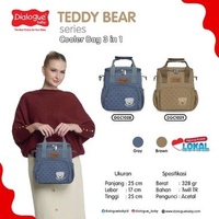 Dialogue Baby Cooler Bag Bayi Teddy Bear Series 3 in 1 Multifungsi - Lavie baby house, Variasi Brown