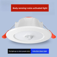 Human Body Sensing Spotlights Embedded Infrared Corridor Corridor Stair Ceiling Voice-activated Induction Ceiling Led Downlights