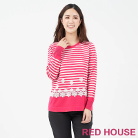 【RED HOUSE 蕾赫斯】蕾絲條紋針織衫(共二色)