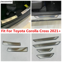 Rear Trunk Bumper Foot Door Sill Pedal Scuff Plate Protector Trim For Toyota Corolla Cross 2021-2023 Stainless Steel Accessories