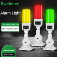 Siren Alarm LED Light 12V/24V/220V with Buzzer Warning Light Red/Green/Yellow Signal Lamp Alert Indicator Equipment Tower Layer