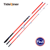 Tideliner surf fishing rod 4.2m full fuji parts carbon fiber spinning surf casting fishing pole 3 sections lure weight 100-250g