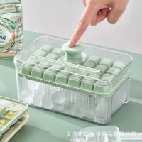 Pressing Ice Tray Ice Box Refrigerator Ice Cube Artifact Silicone Mold with Lid Household Sealed Food Grade Ice Maker