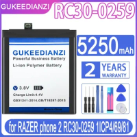 GUKEEDIANZI 5250mAh Battery for RAZER Phone 2 Phone2 RC30-0259 1ICP4/69/81 Batteries + Free Tools