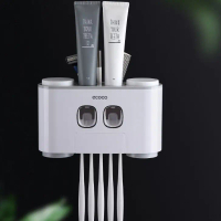 Kệ để đồ và kem đánh răng kèm 4 cốc E1802 ( màu ngẫu nhiên)