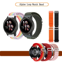 Alpine Loop Band for Garmin Vivoactive 3 4 / Venu Sq 2 / Venu2 45mm for Forerunner 255 645 245 20/22mm Nylon Strap Metal Button