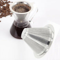 Reusable Stainless Steel Coffee Filter Holder Pour Over Coffees Dripper Mesh Coffee Tea Filter Basket Tools
