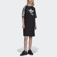 Adidas Tee Dress HC0637 女 連身洋裝 經典 三葉草 休閒 國際版 寬鬆 棉質 穿搭 黑 白