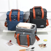 Portable Lunch Fridge Thermal Bag Durable Picnic Food Storage Bag Thermal Outdoor Large Ice Insulated Box Shoulder Drink Bag