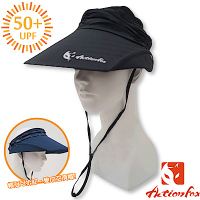 【挪威 ACTIONFOX】新款 抗UV透氣可拆式遮陽帽UPF50_黑