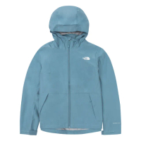 【The North Face 官方旗艦】北面女款藍色DWR防潑水可打包連帽衝鋒衣｜8AP21OM(外套)