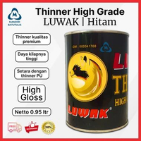Thinner LUWAK Kaleng High Grade Hitam 0.95 Liter - Tiner Premium High Gloss Setara PU - Pengencer Ca