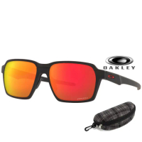 【Oakley】奧克利 Parlay 時尚方框運動太陽眼鏡 OO4143 03 黑框水銀鍍膜鏡片 公司貨