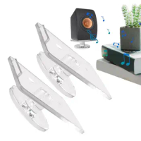 Desk Speaker Riser 2pcs Audio Holder Riser Stand For Desktop Acrylic Studio Monitor Stand Base Mount For Bedroom Living Room