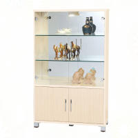 文創集 瓦多 環保2.8尺南亞塑鋼玻璃四門高展示櫃/收納櫃-84x40.8x140.7cm免組
