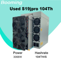 Used S19jpro 104T Bitmain Antminer S19j Pro 104Th 3068W Profitability Asic Crypto Bitcoin Miner Hashrate 104Th/s PSU Included