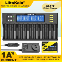 [Hot]LiitoKala Lii-S12 Lii-D4XL Lii-S8 LCD 21700 18650 3.7V Li-Ion 3.2V LiFePO4 1.2V NiMH/Cd 26650 3