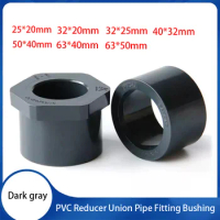 1-10pcs Dark gray PVC Pipe Bushing Reducer Union Water Pipe Joints PVC Pipe Fillings Garden Irrigati