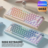 SK82 2.4G Wireless Bluetooth Wired Three-mode Mechanical Keyboard RGB Backlight Hot Swap Gasket Structure Gaming Game Keyboard