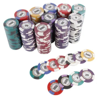 10 Pcs Phnom Penh Vintage Las Vegas Clay Chip Baccarat Casino Coin Entertainment Game Texas Poker Chip Poker Kit Profesional