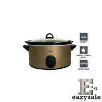 Elba 6.5L Slow Cooker ESCO-K6568(CP) Oval Shape / Trio 6.5L TSC-655 (Simmering porridge, soup, herb)