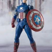 Hot Bandai Shf Marvel Avengers Endgame Edition Captain America Iron Man Mk6 Thor Hulk Action Figure Collection Boy Gift Kid Toy