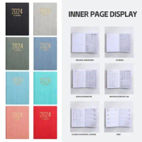 A7 2024 Agenda Book Portable Pocket with Calendar To Do List English Notepad Diary Weekly Planner School Office