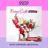 Goto Living Goto Crimson Bunga Hias Mawar Teratai Buket Artificial Flower Plastik