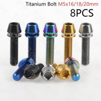 Tgou Titanium Bolt M5x16/18/20mm Hex Head with Washer Screw for Bicycle Stem 8pcs