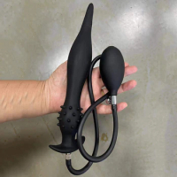 Super Long Inflatable Anal Plug Expandable 16cm Big Butt Plug G Spot Prostate Massager Anus Dilator 