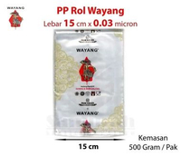 isi 500gram PLASTIK PP ROLL 4cm - 15cm bening panjang tanpa pemutus bumbu bungkus kertas kado payung
