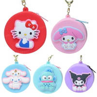 小禮堂 Sanrio 三麗鷗 矽膠圓形零錢包吊飾 (坐姿款) Kitty 酷洛米 人魚漢頓