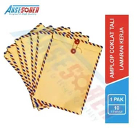 Map Amplop Coklat Tali AM 310 Kiky [1 Pack/10 Lembar] / Amplop Tali Lamar Pekerjaan F4 / MG Kraft St