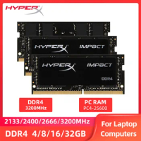 DDR4 8GB 4GB 16GB 32GB 2133mhz 2400mhz 2666mhz 3200MHz SODIMM PC-21300 25600 Notebook for Laptop Memory RAM HyperX