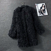 lamb fur coat 100%natural furreal fur coat real fur coats for women winter coat women