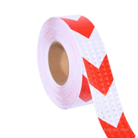 Motorcycle Vinyl Sticker 5CMx10M Bicycle Reflective Tape Traffic Arrow Sign Waterproof Adhesive White Red Reflector Bike Sticker