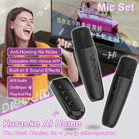 VAORLO DS-K1 Karaoke Companion Bluetooth 5.3 Wireless Moving-Coil Microphone KTV DSP Mixer System 3.5MM AUX TypeC Amplifier Host