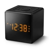 飛利浦 TAR4500 AM/FM 時鐘收音機 帶鬧鐘和充電功能 黑色 (V000)