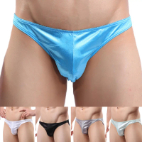 Men's Low Rise T Back G String Underwear with Bulge Pouch, Nylon Breathable Men's Thong Briefs for C