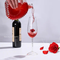 Premium Sense of Creative Glass Highball Wine Glasses Ins Champagne Cocktail Glass Romantic Girl Heart Rose Red Wine Glass