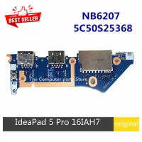 Original For Lenovo IdeaPad 5 Pro 16IAH7 Laptop Power Botton Switch USB SD Card Reader IO Board NB6207 5C50S25368