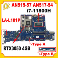 NBQBU11006 for Acer Nitro 5 AN515-57 AN517-54 Laptop Motherboard GH51G LA-L181P Motherboard with i7-11800H CPU RTX3050 4GB GPU