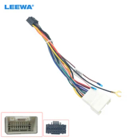 LEEWA 16pin Car Sterei Radio 16PIN Adaptor Wiring Harness For Mitsubishi Lancer-ex ASX Power Calbe W