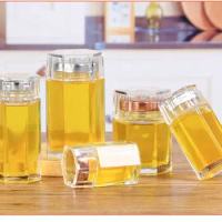 10pcs 120ml Hexagon Honey Jar Food-Grade Transparent Jam Jelly Bottle Storage Glass Fruit Jam Jar with Lid Honey Bees Bottle