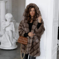 Real Fur Coat Genuine Fox Fur Jacket Mid-Length Winter Jackets For Women Warm Fur Coat With Hood Best Selling Styles