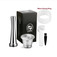 （咖啡用品與配件）壓粉錘填粉器勺刷子套裝nespresso咖啡機重複使用不鏽鋼咖啡膠囊