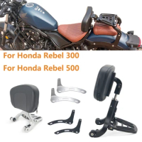 Motorcycle Backrest Multi-Purpose Driver Passenger Backrest with Folding Luggage Rack For Honda Rebel 300 Honda Rebel 500